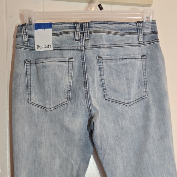 Bluefaith Distressed Light Blue Flare Jeans - Picture 8 of 10